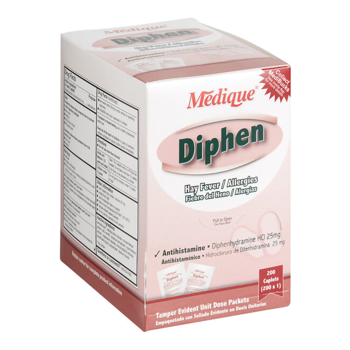 Diphen Diphenhydramine Allergy Relief, 25 mg, Tablet - 18447 - LL Medico
