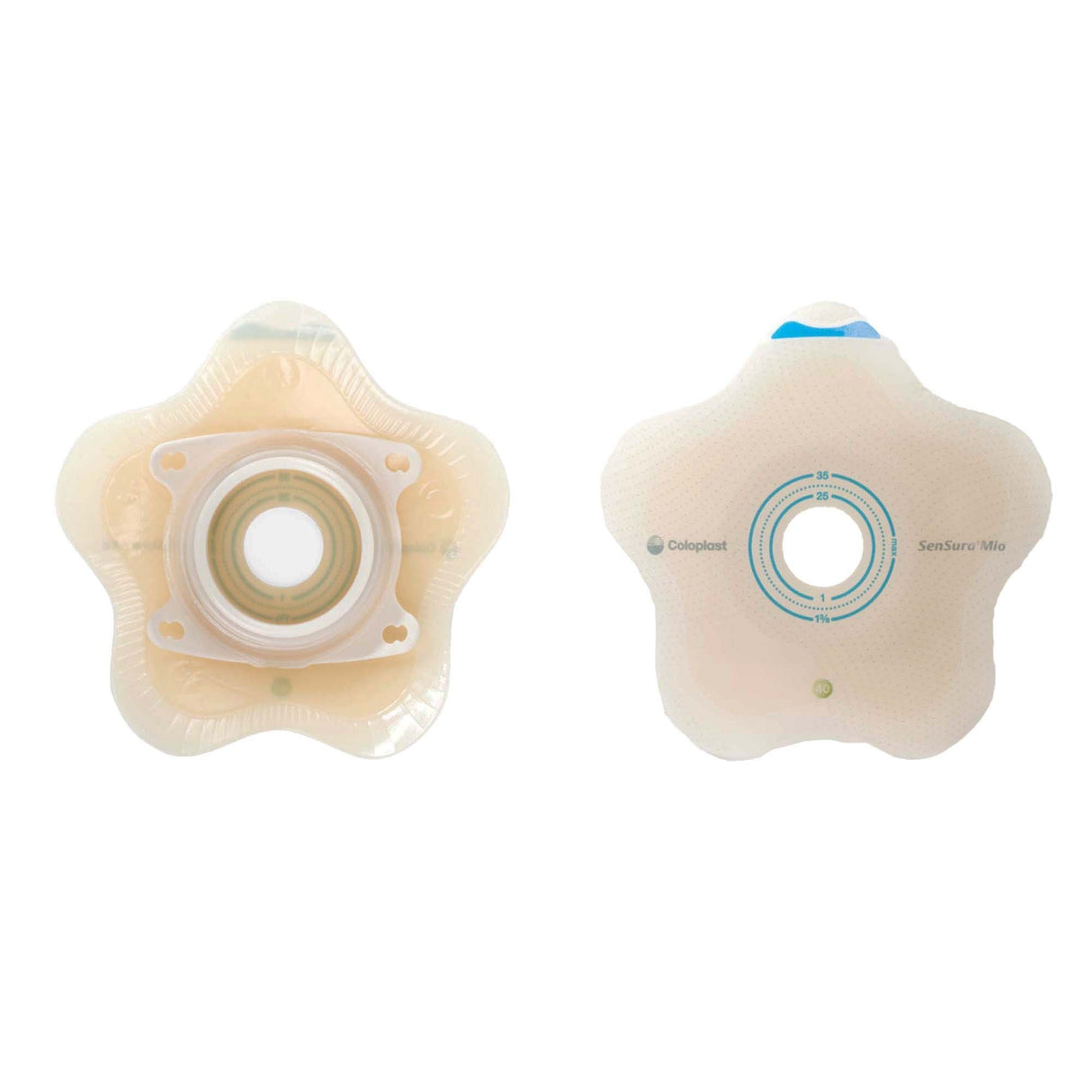 Coloplast SenSura Mio Convex Flip Two-Piece Skin Barrier, Star, Pre-Cut, 50 mm Flange, Red
