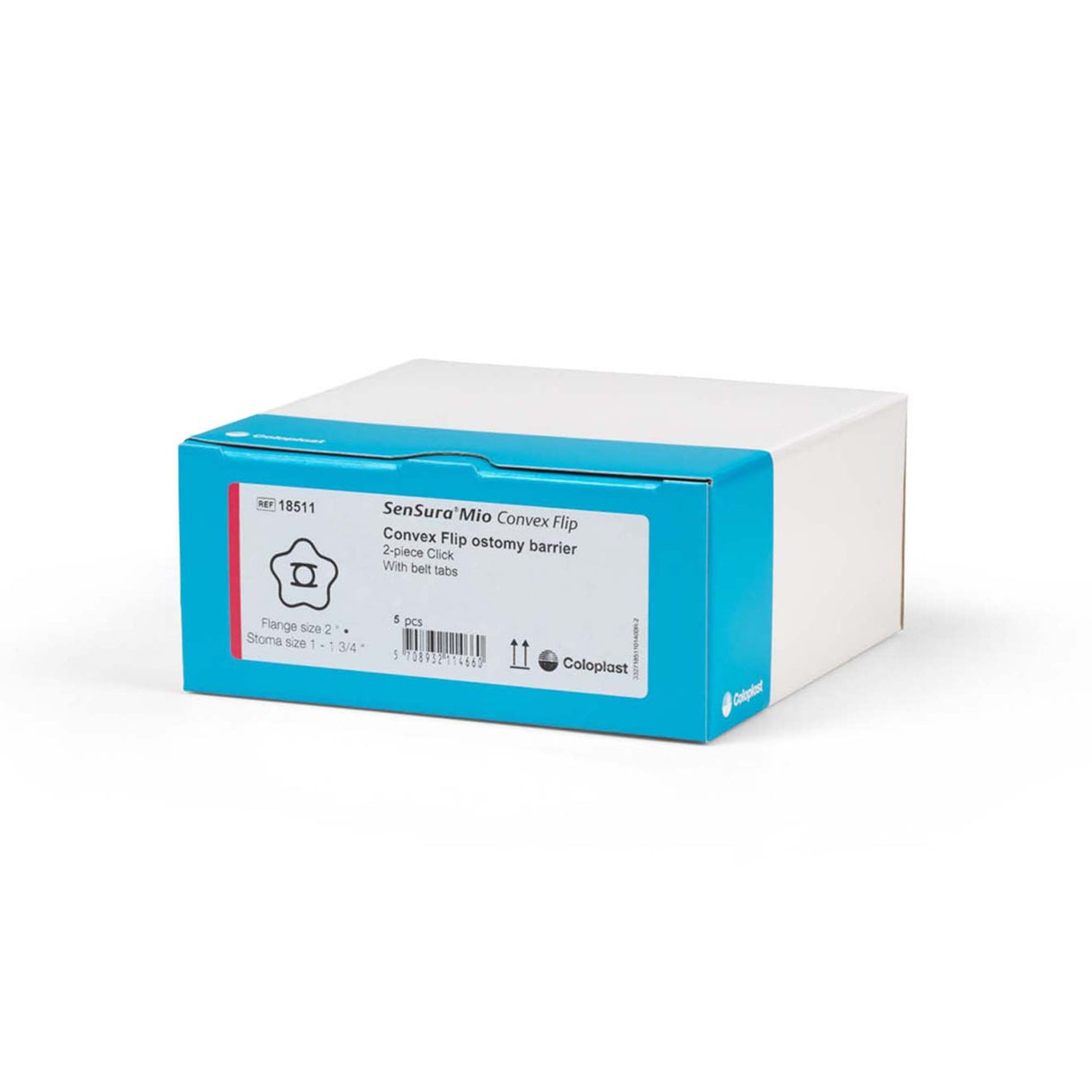 Coloplast SenSura Mio Convex Flip Two-Piece Skin Barrier, Star, Pre-Cut, 50 mm Flange, Red