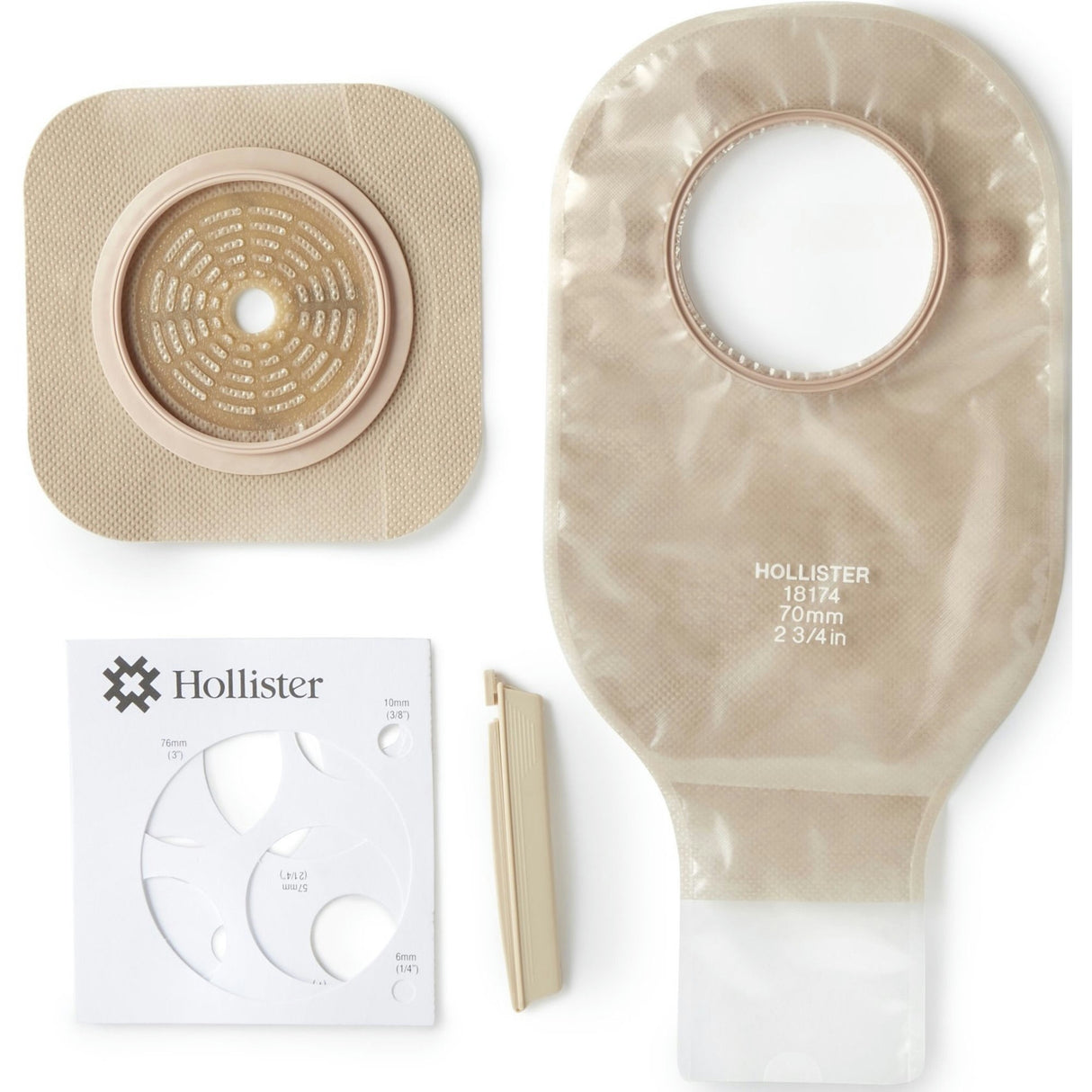 Hollister New Image 2-Piece Clear Ileostomy/Colostomy Pouch, 57mm Flange, Red Match