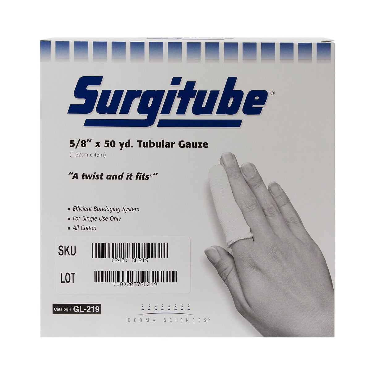 Surgitube Tubular Retainer Dressing, Size 1, 5/8 Inch x 50 Yard