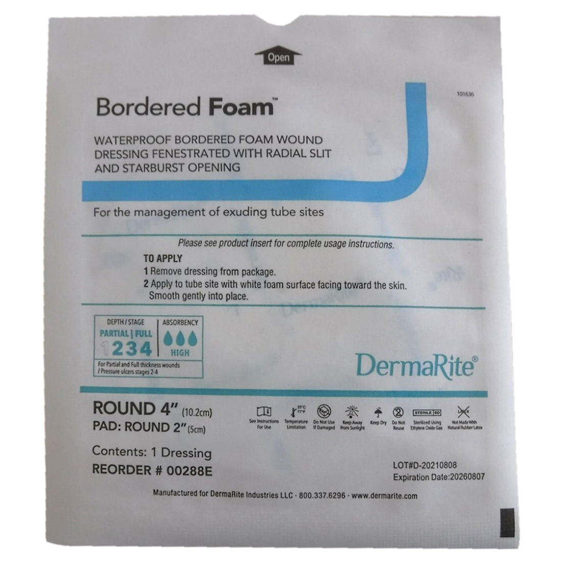 BorderedFoam Adhesive with Border Foam Dressing, 4-Inch Round