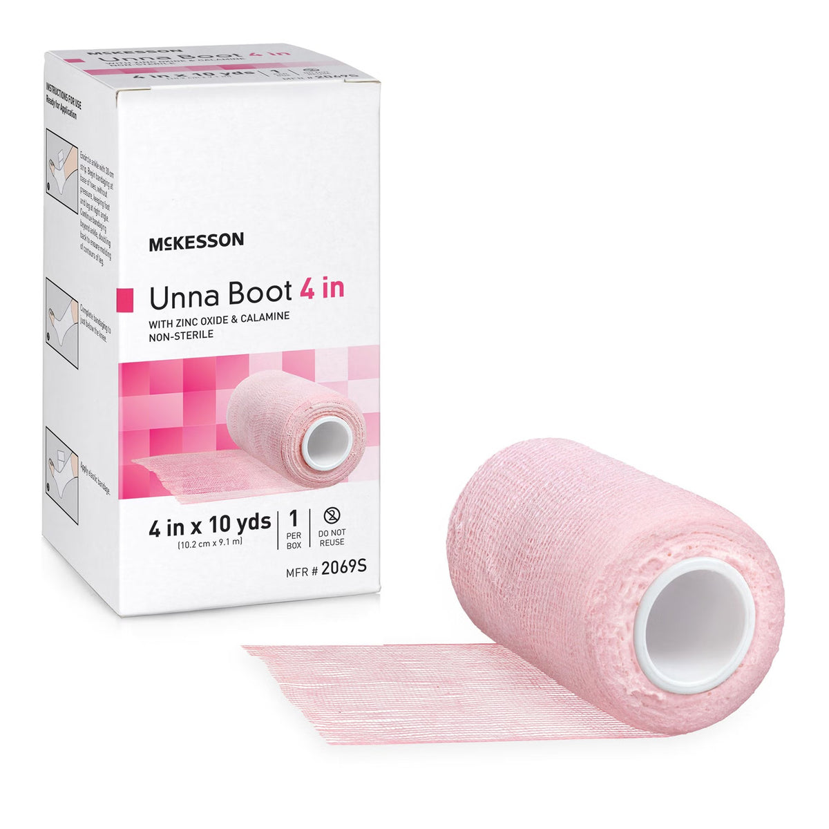 McKesson Zinc Oxide / Calamine Unna Boot, 4 Inch x 10 Yard