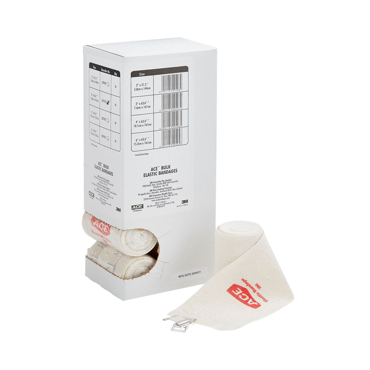 3M ACE Elastic Bandage, Clip Detached Closure, Tan, NonSterile, Standard Compression - LL Medico