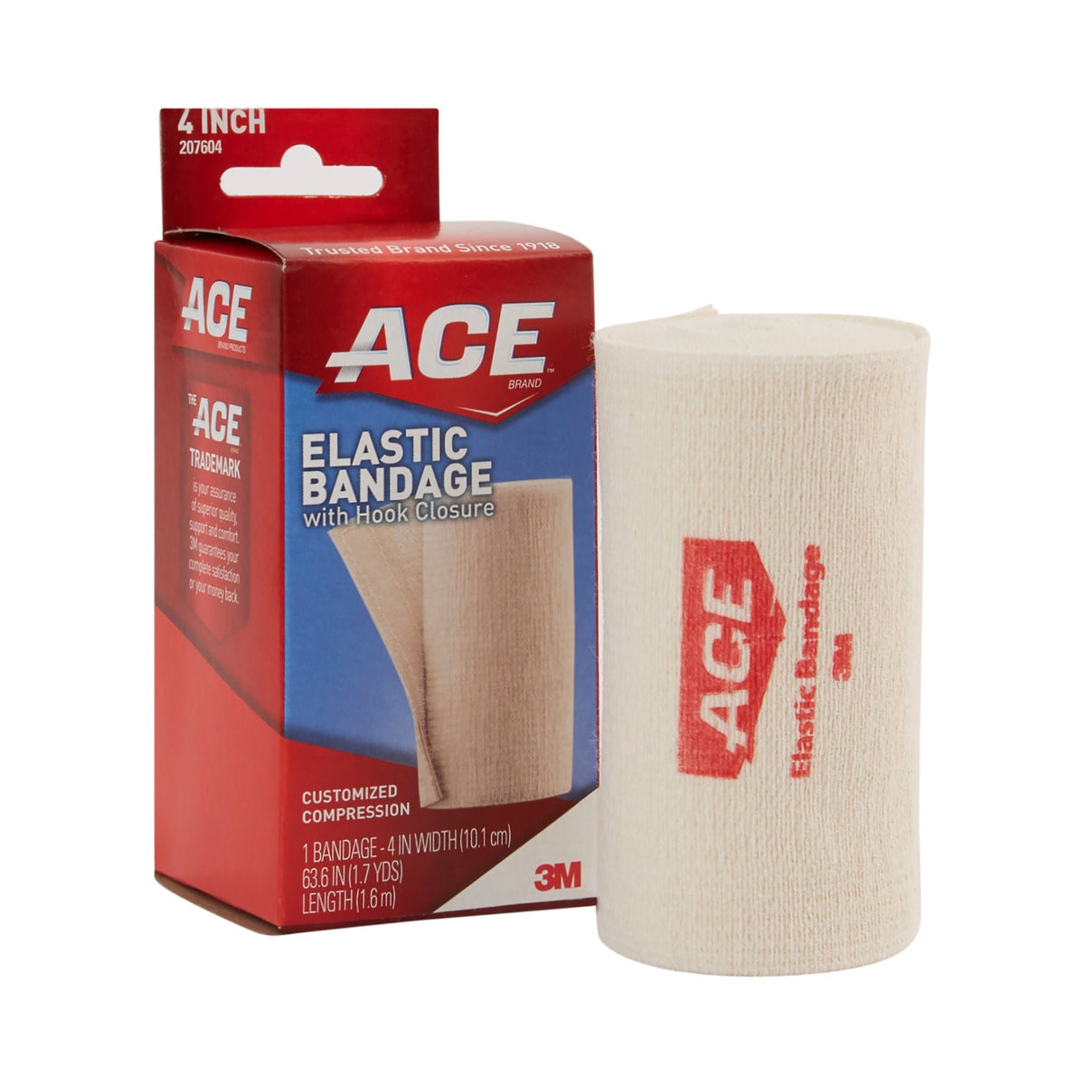 3M ACE Elastic Bandage, Single Hook and Loop Closure, Tan, Nonsterile, Standard Compression - LL Medico
