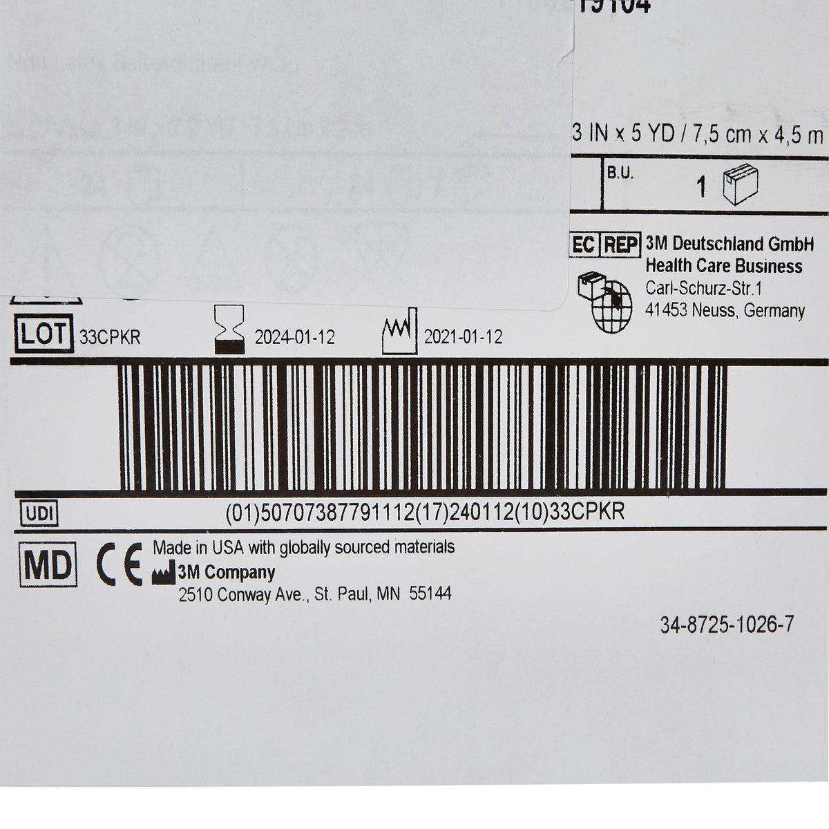 3M Coban LF, Self-Adherent Cohesive Bandage, Tan, Elastic Nonwoven, Latex-Free, Non-Sterile, Standard Compression - LL Medico
