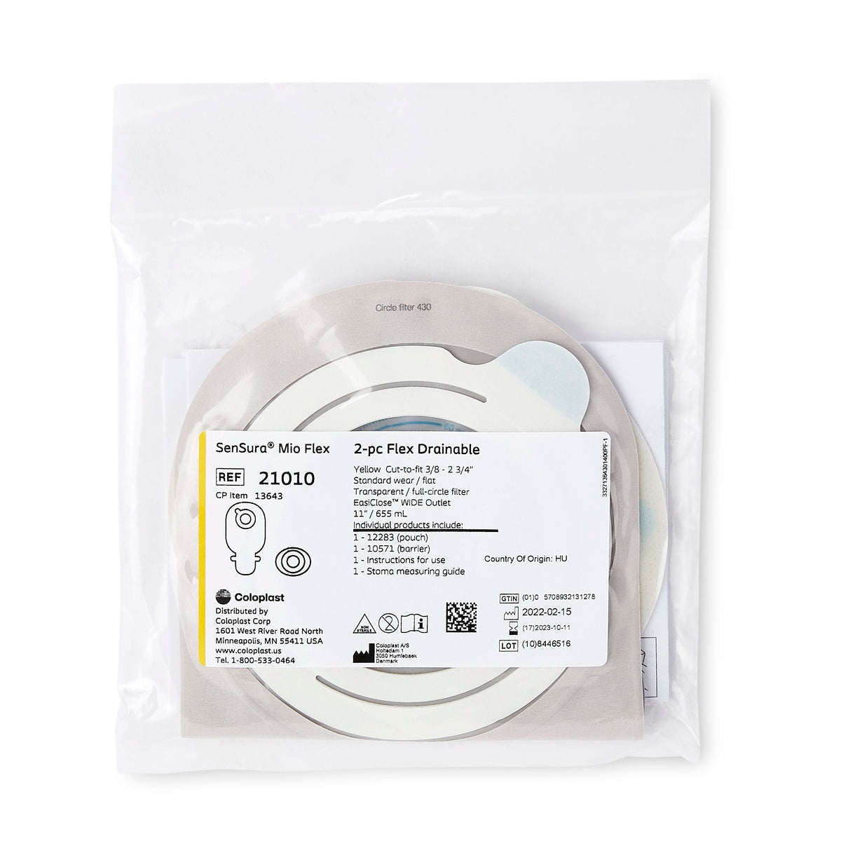 Coloplast SenSura Mio Two-Piece Pouch Maxi Length, Drainable, Trim to Fit 3/8-2 3/4" Stoma, Box of 5 - 21010 - LL Medico