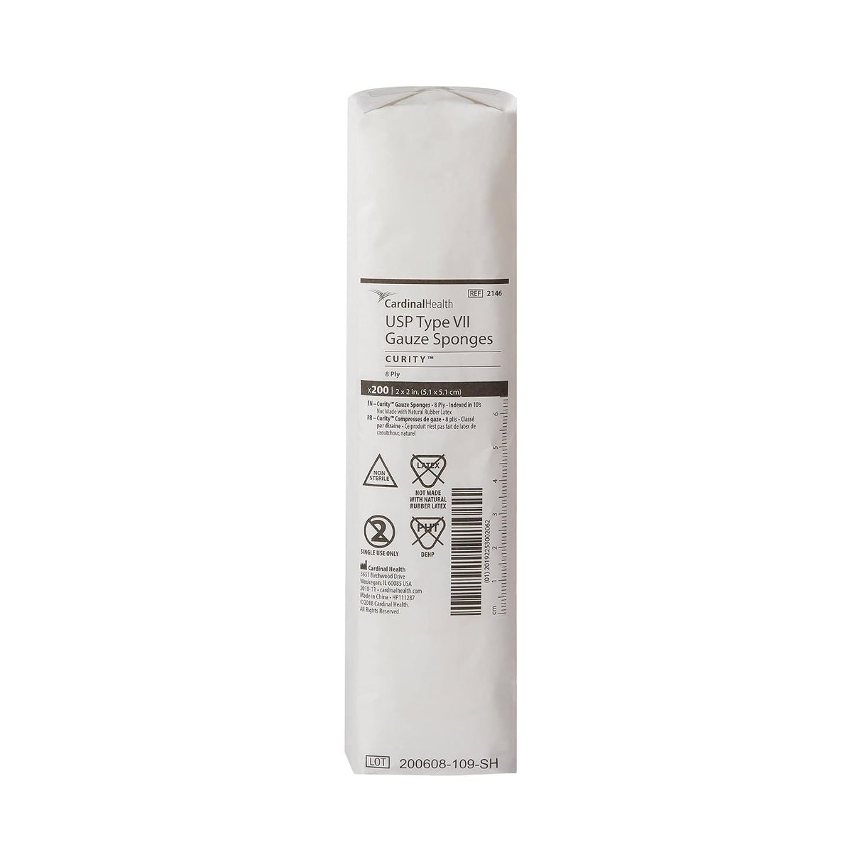 Cardinal Health Curity USP Type VII Gauze Sponge, 2 x 2 Inch, 8-Ply