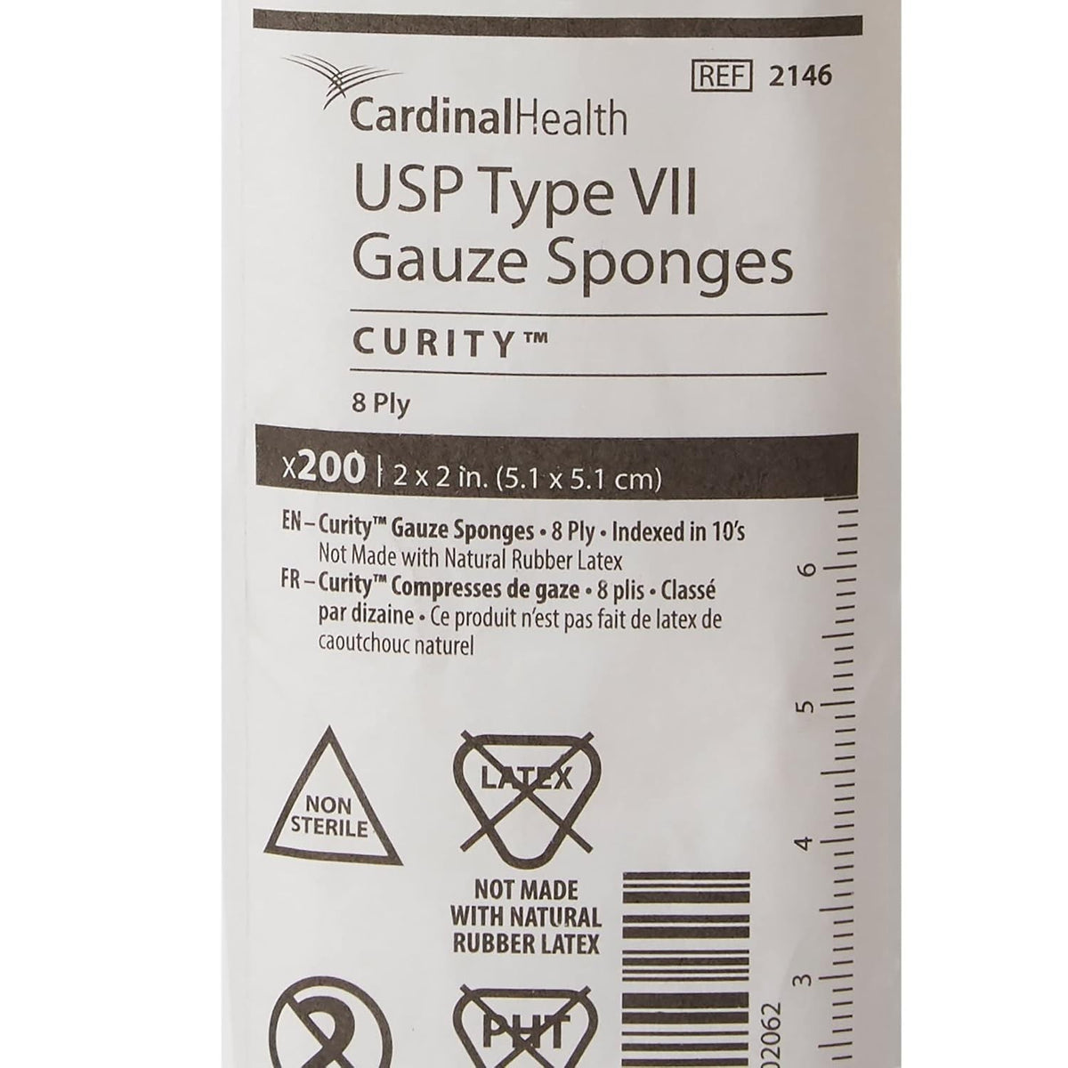 Cardinal Health Curity USP Type VII Gauze Sponge, 2 x 2 Inch, 8-Ply
