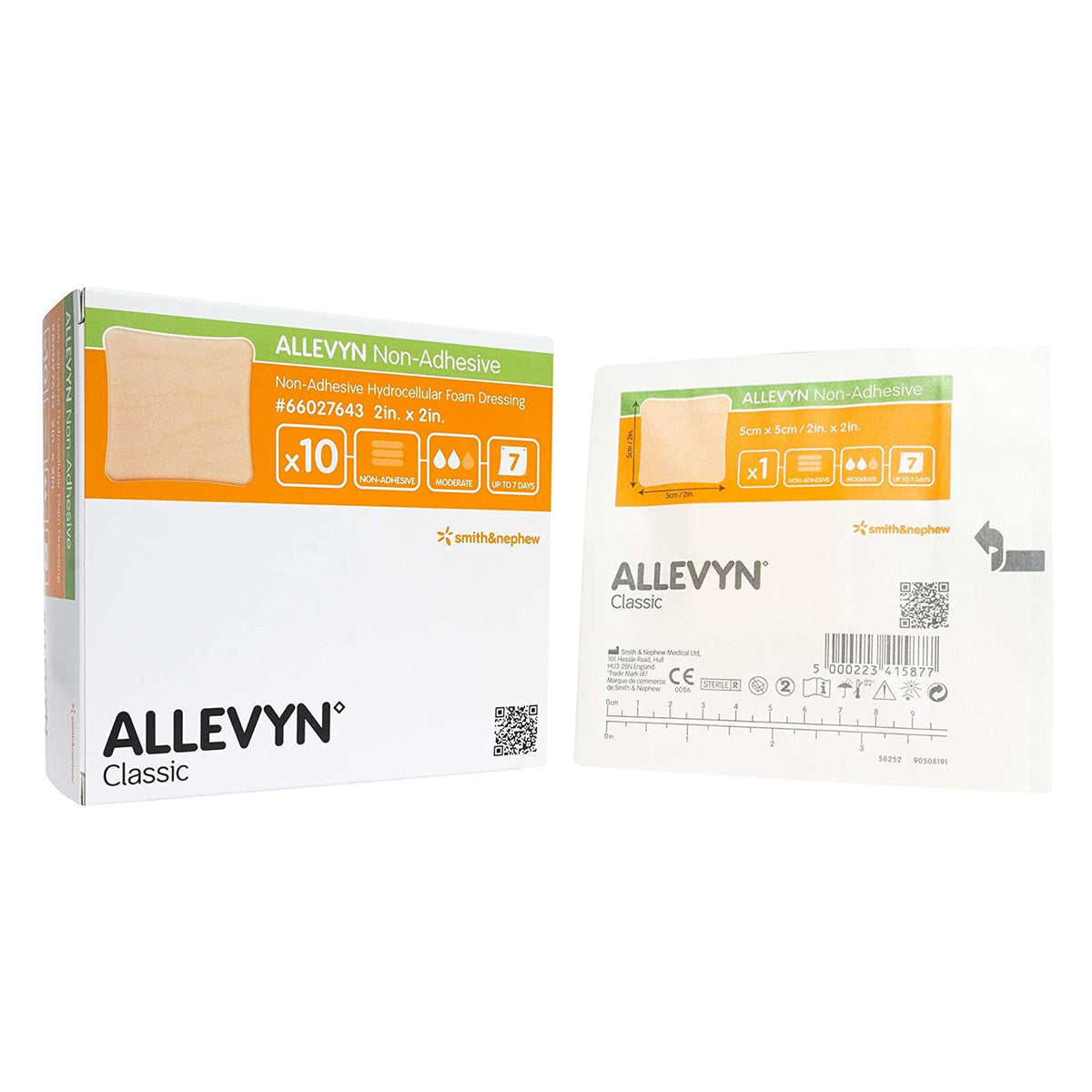 Smith & Nephew Allevyn Foam Dressing, Non-Adhesive Square, Sterile - 66007643 - LL Medico
