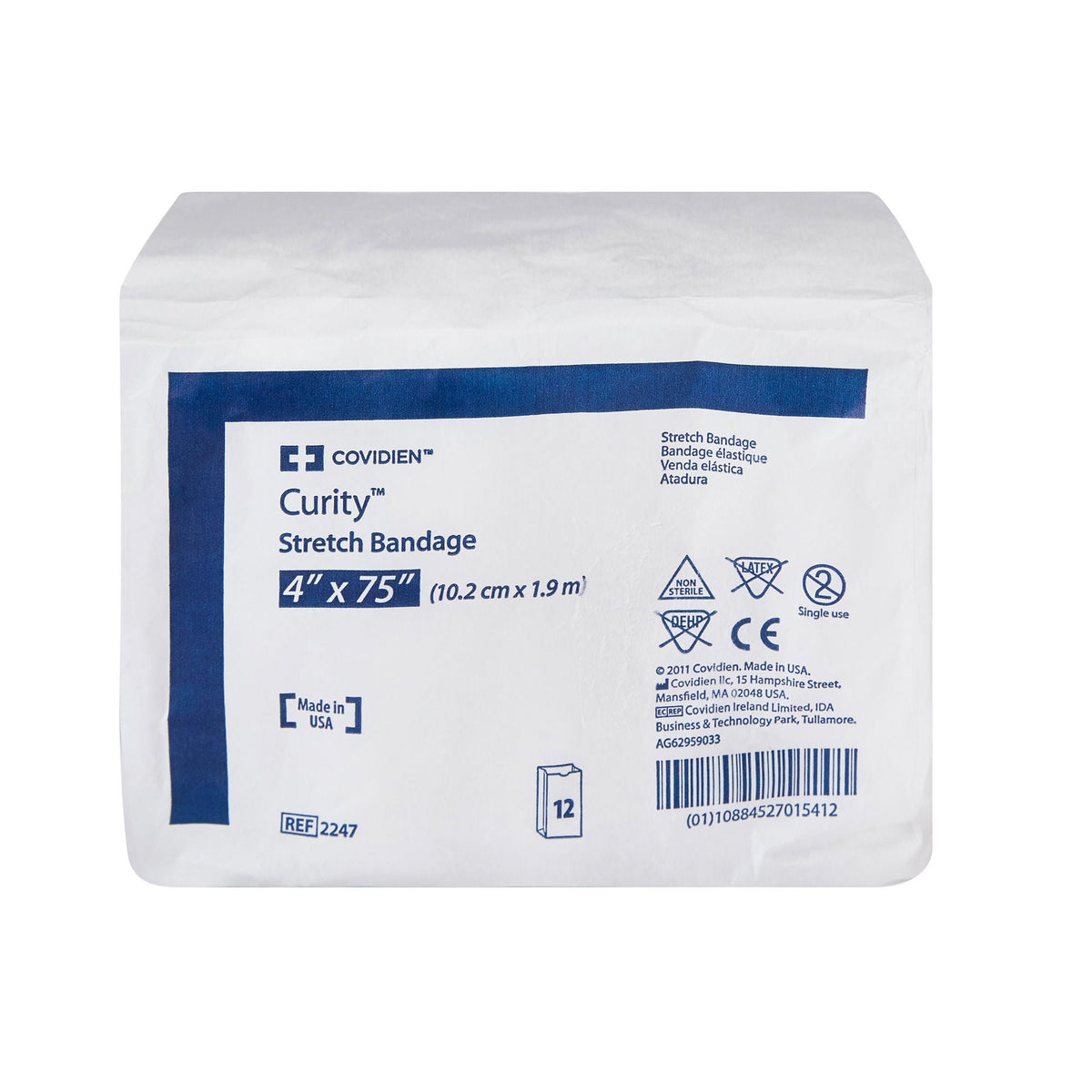 Curity Conforming Bandage, Stretch, 4 x 75", 1-Ply, White, Cotton / Polyester, Non-Sterile - 2247 - LL Medico