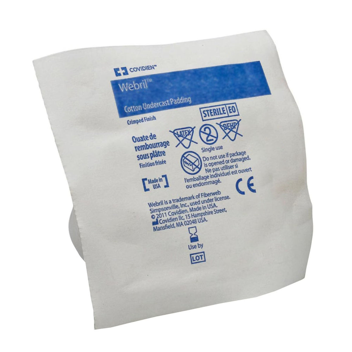 Webril Undercast Cast Padding, 2" x 4 Yd, White, Cotton, Sterile - 2283--Single - LL Medico