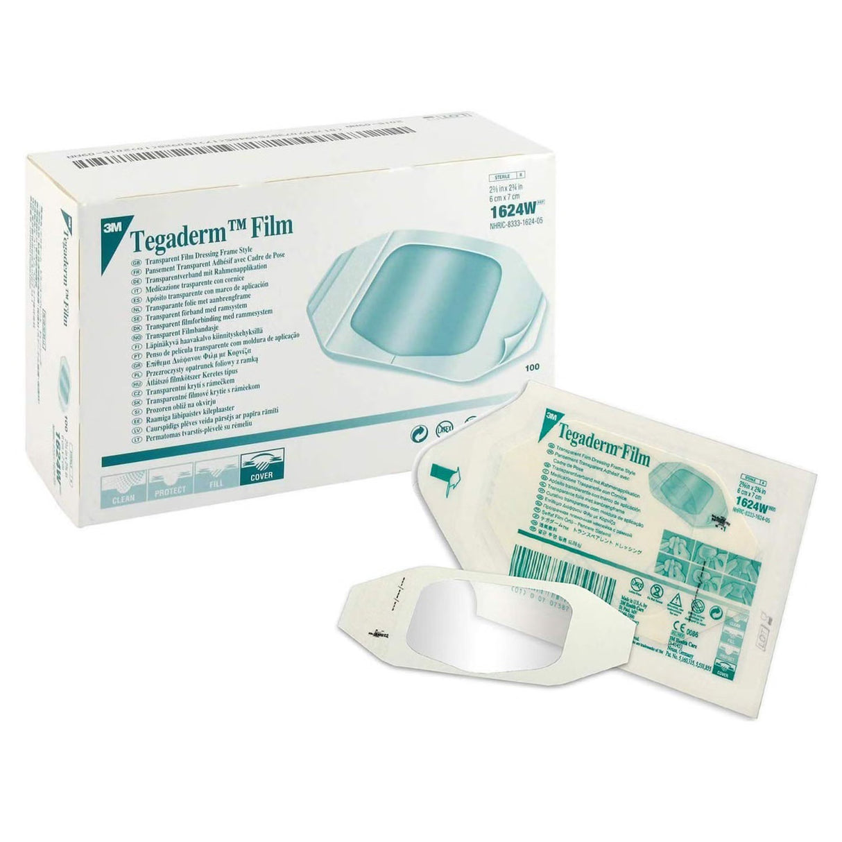 3M Tegaderm Transparent Film Dressing, Frame Style, Rectangle, Sterile