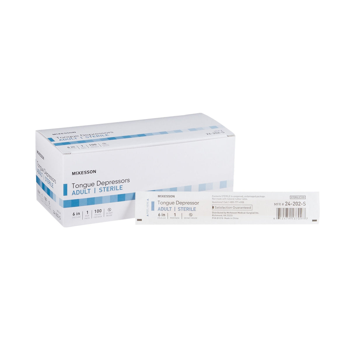 McKesson Tongue Depressor, Wood, Senior, 6"