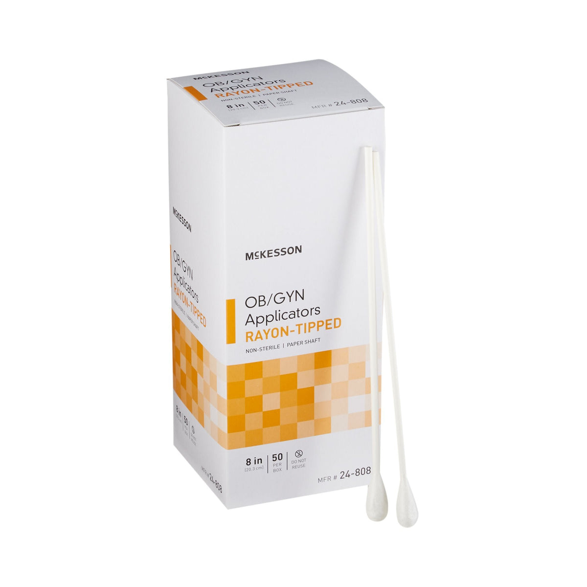 McKesson OB/GYN Swabstick, 8" Length, Rayon Swab, NonSterile - 24-808 - LL Medico