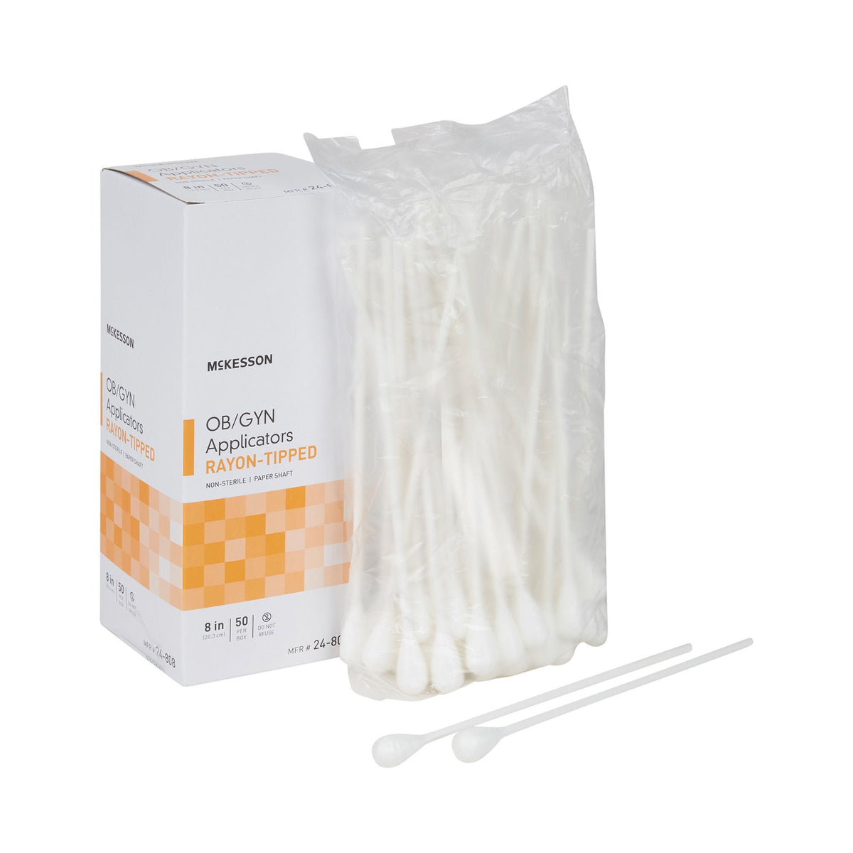 McKesson OB/GYN Swabstick, 8" Length, Rayon Swab, NonSterile - 24-808 - LL Medico
