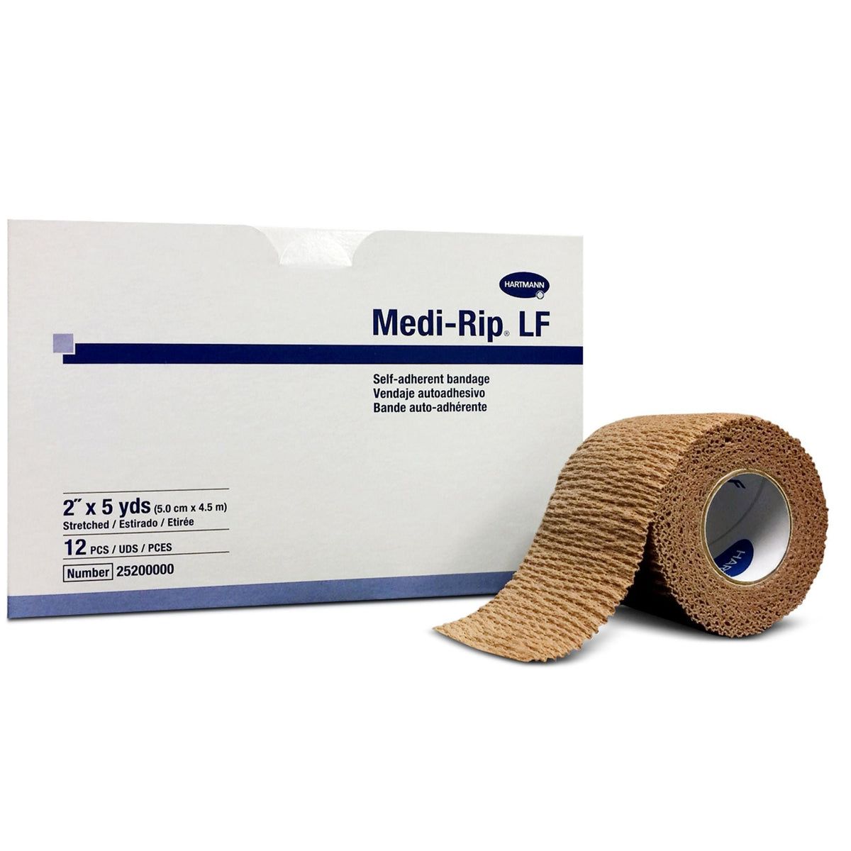 Medi-Rip Cohesive Bandage, Self-Adherent Closure, Tan, Cotton, NonSterile - LL Medico