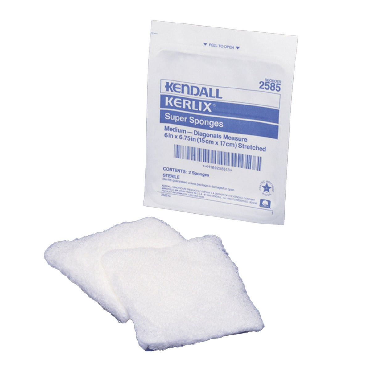 Cardinal Health Kerlix Sterile USP Type VII Fluff Dressing, 6" x 6 3/4", 12-Ply - 2585 - LL Medico