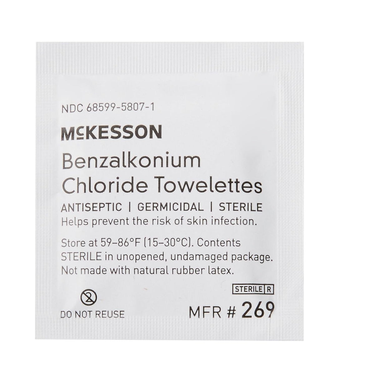 McKesson Benzalkonium Chloride Antiseptic Towelettes, Unscented