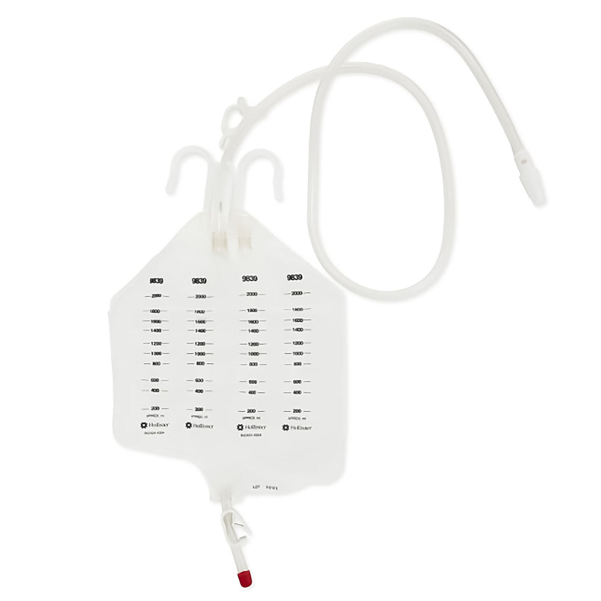 Hollister Urinary Drain Bag with Anti-Reflux Valve, Sterile, 2000 mL, Vinyl - 9839 - LL Medico
