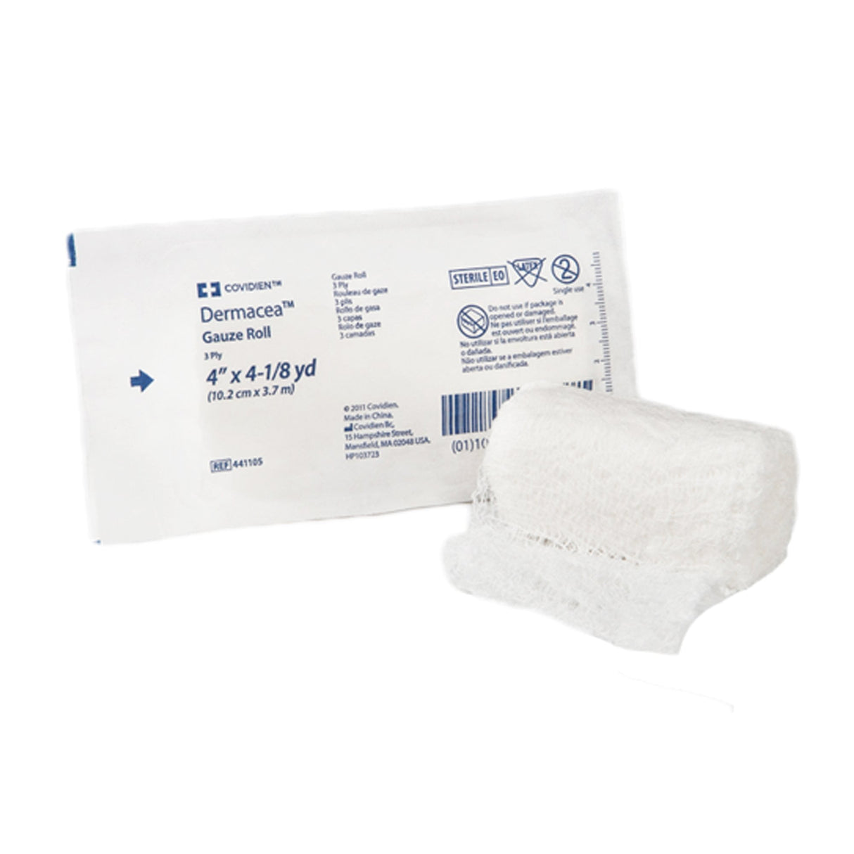 Dermacea Fluff Bandage Roll, 4 Inch x 4-1/8 Yard, Three-Ply