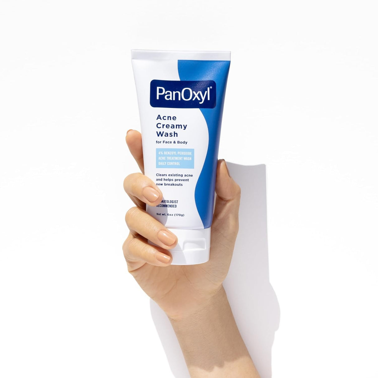 PanOxyl Acne Creamy Wash for Face & Body, 4% Benzoyl Peroxide, Unscented, 6 oz