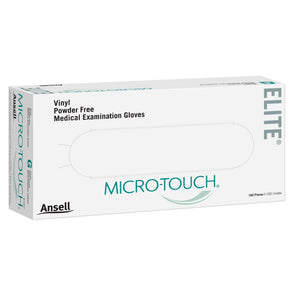 Ansell Micro-Touch Elite Vinyl Powder Free Medical Examination Gloves, 100 Pieces