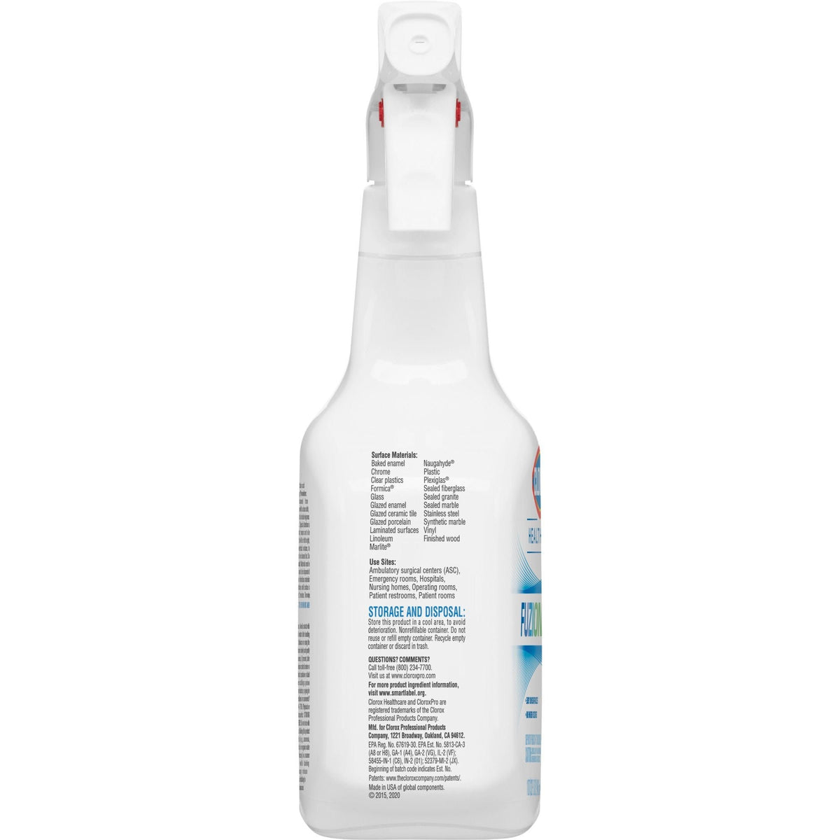 Clorox Healthcare Fuzion, Cleaner Disinfectant, Broad Spectrum, Trigger Spray, Liquid, 32 oz Bottle, Scented, Nonsterile - 31478 - LL Medico