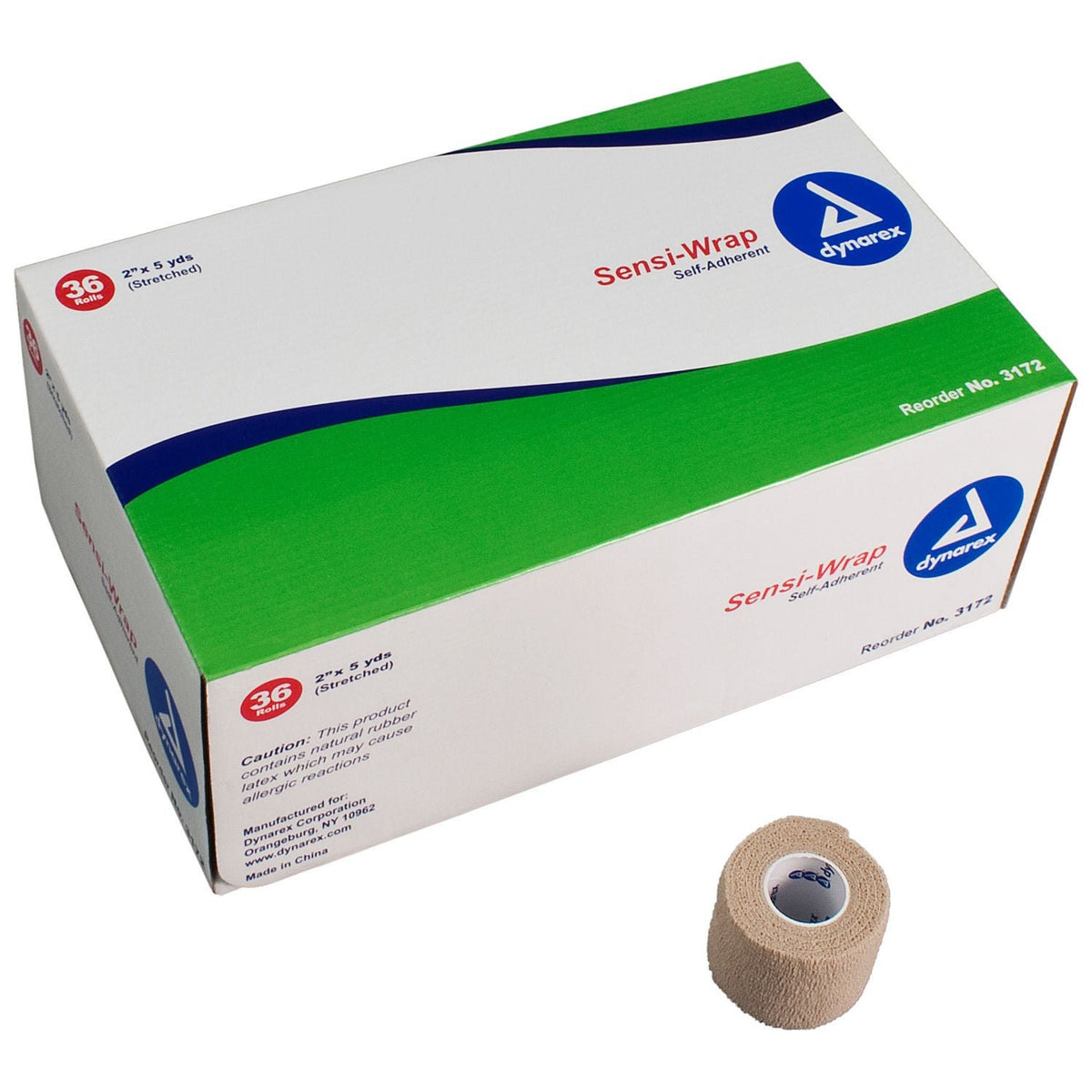 Sensi-Wrap Self-Adherent Cohesive Bandage, Nonsterile, Tan, Contains Latex - LL Medico