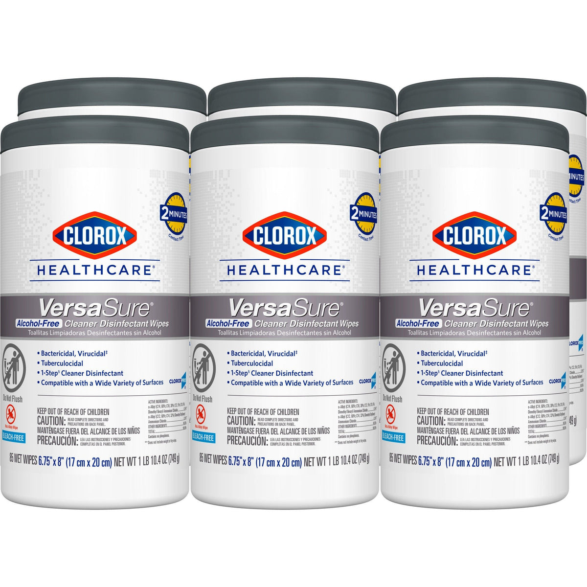 Clorox Healthcare VersaSure, Cleaner Disinfectant Wipes, Premoistened Quaternary Based, Scented, Nonsterile - LL Medico