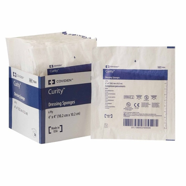 Curity Sterile Nonwoven Sponge, 4 x 4 Inch, 6-Ply
