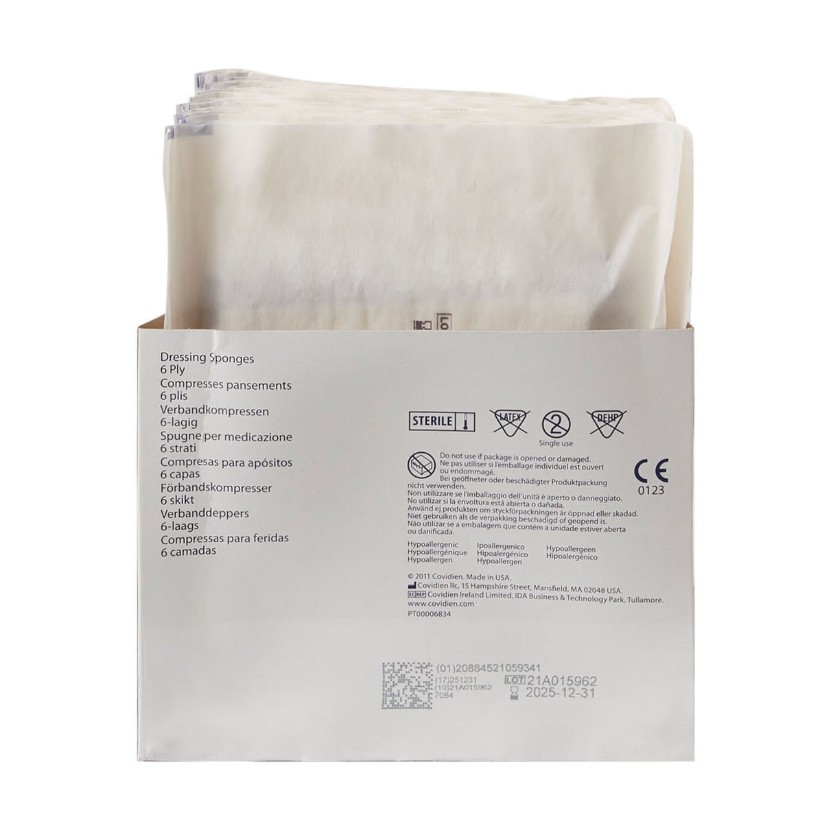 Curity Sterile Nonwoven Sponge, 4 x 4 Inch, 6-Ply