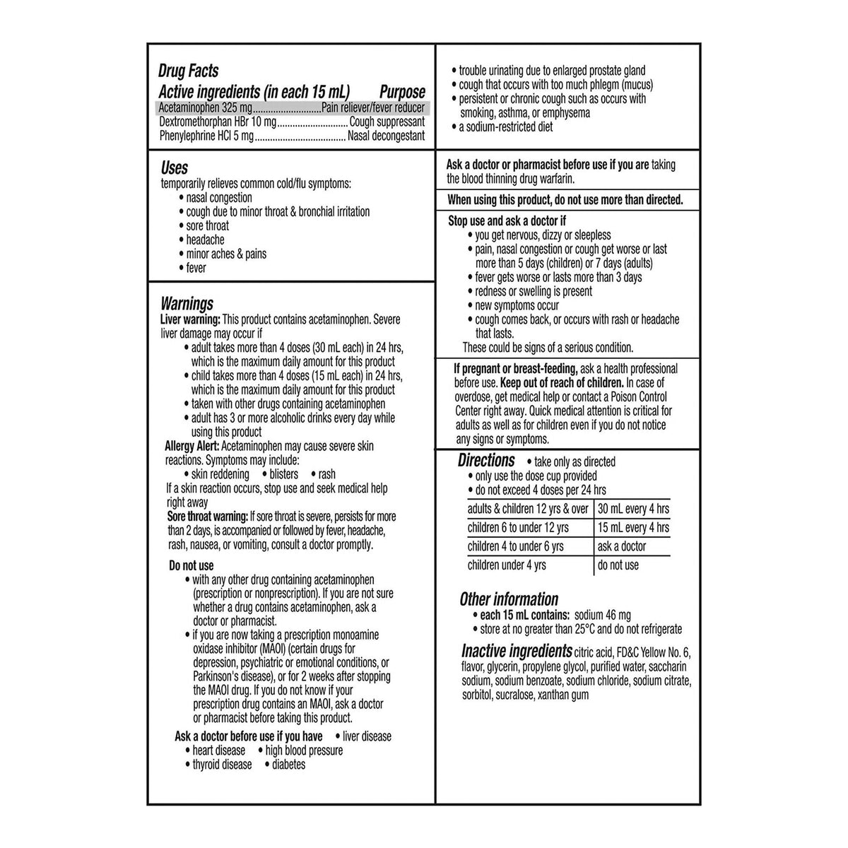 Vicks DayQuil Cold & Flu Multi-Symptom Relief Liquid, 325 mg-10 mg-5 mg/15 mL, 8 oz - 32390001435 - LL Medico