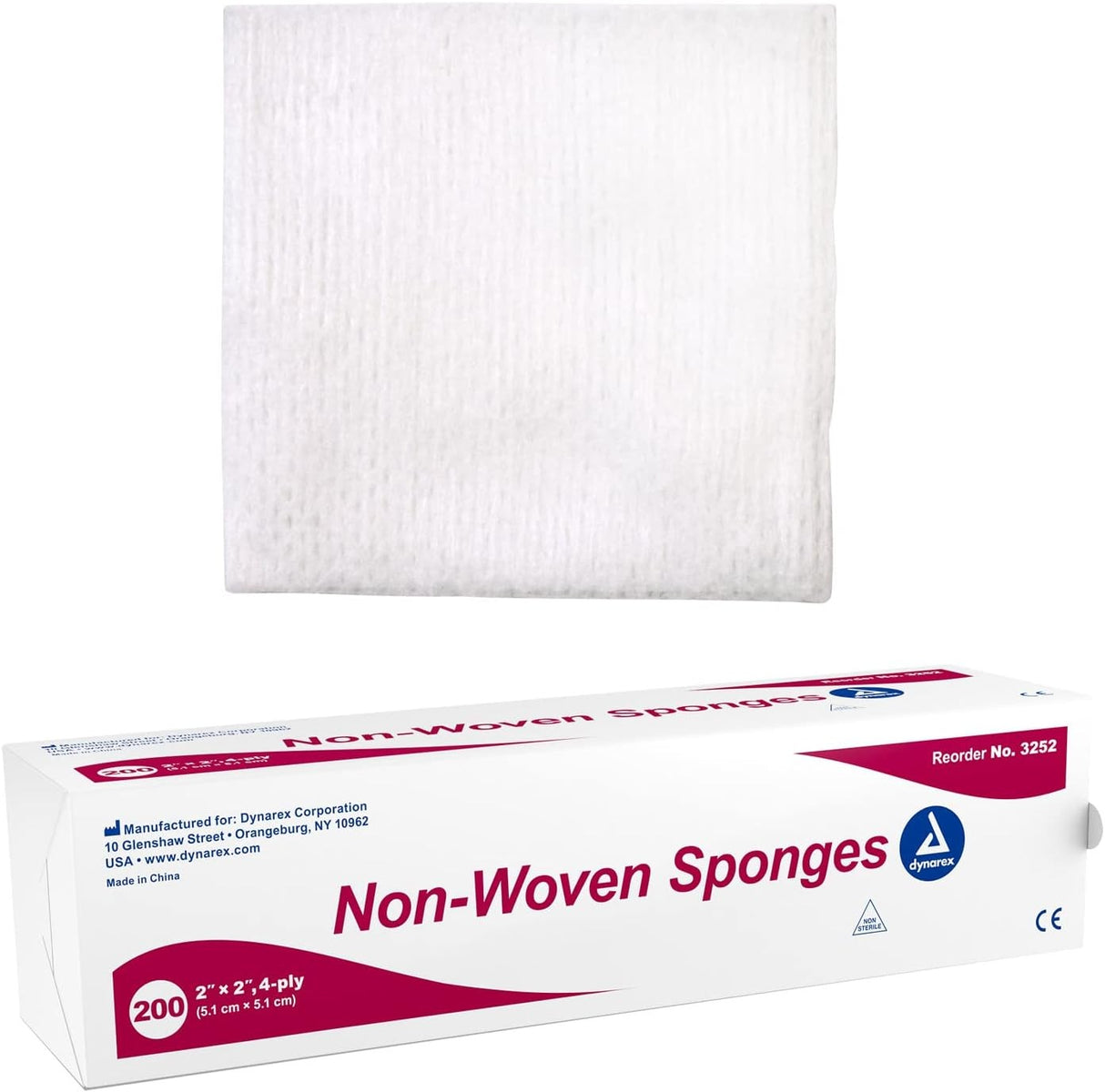 dynarex Nonwoven Sponge, 2 x 2 Inch, 4-Ply