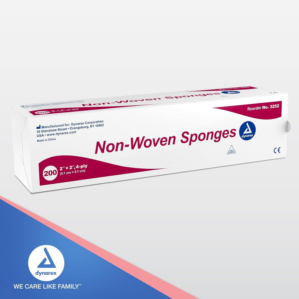 dynarex Nonwoven Sponge, 2 x 2 Inch, 4-Ply