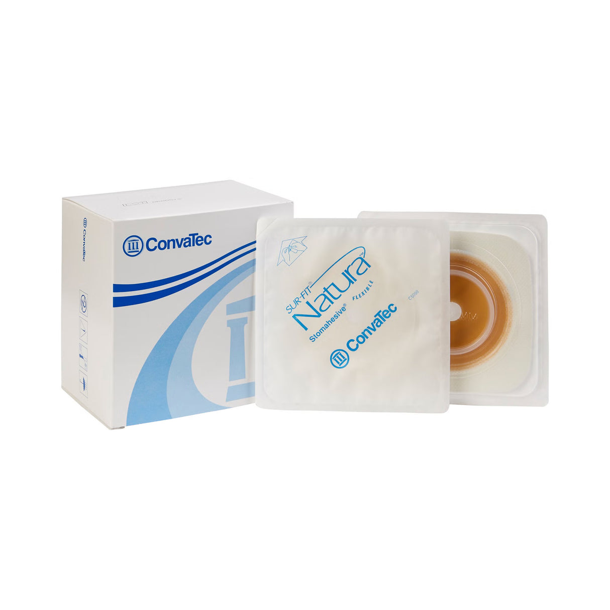 ConvaTec Sur-Fit Natura Stomahesive Skin Barrier, Tape Collar, Cut-to-Fit 1 to 1 1/4", 45mm Flange, 4" x 4" - 125259 - LL Medico