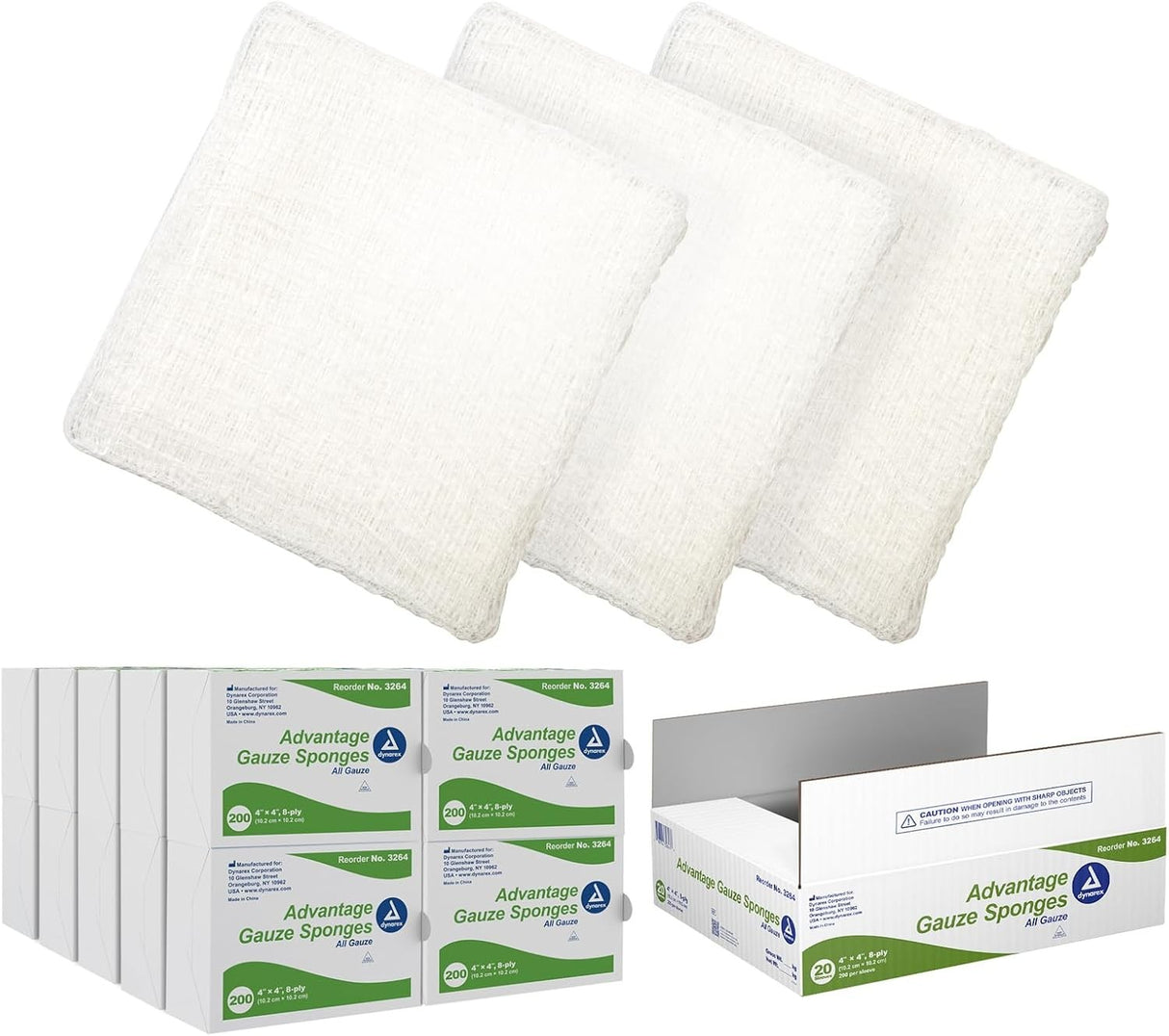Dynarex Advantage Gauze Sponge, 4 x 4 Inch, 8-Ply