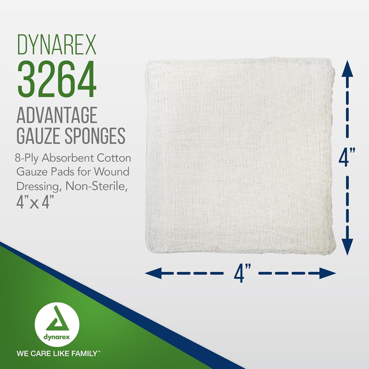 Dynarex Advantage Gauze Sponge, 4 x 4 Inch, 8-Ply