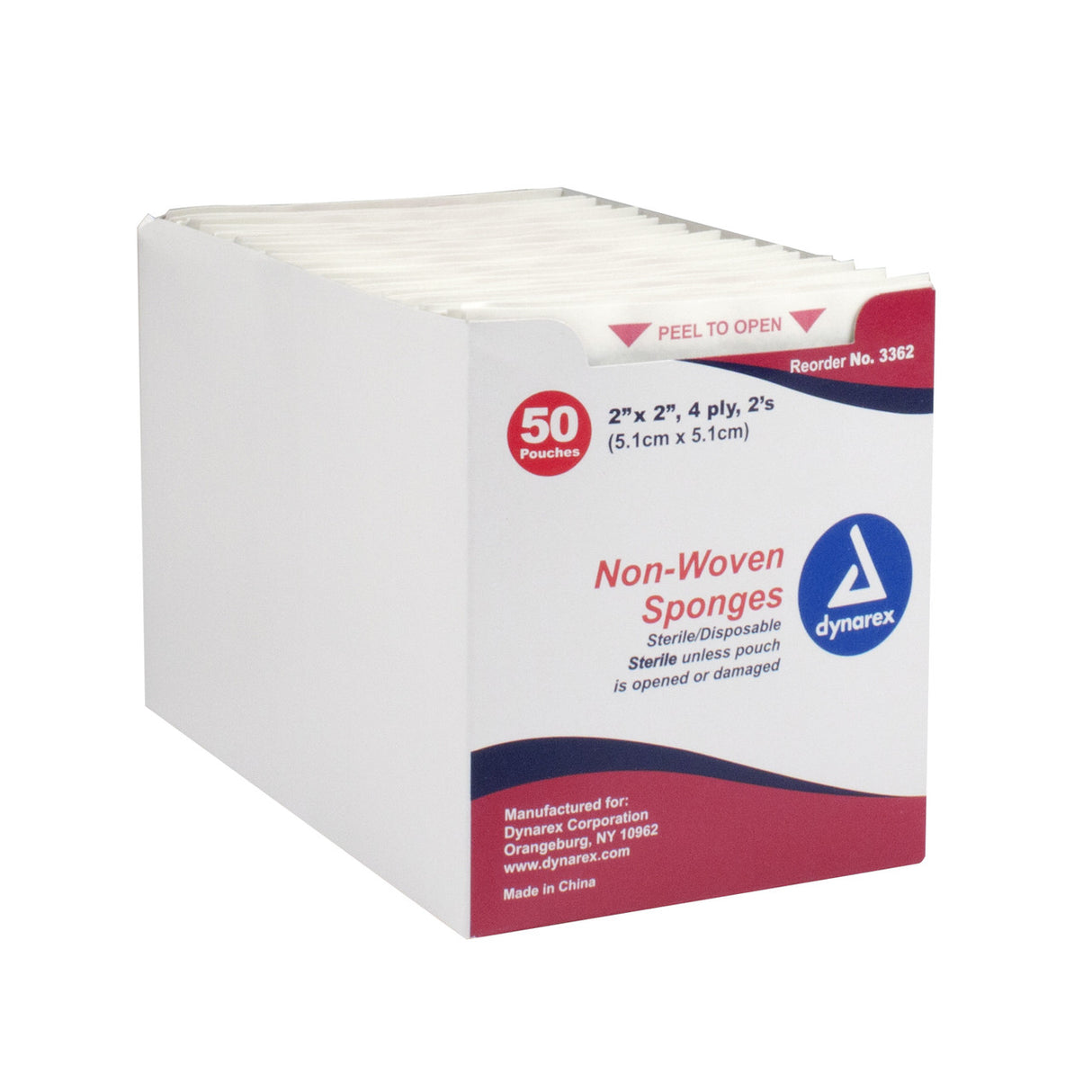 dynarex Nonwoven Sponge, 2 x 2 Inch, 4-Ply