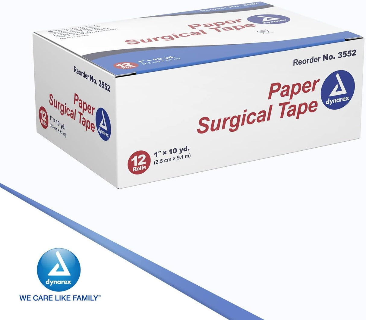 Dynarex Paper Medical Tape, 1 Inch x 10 Yard, White