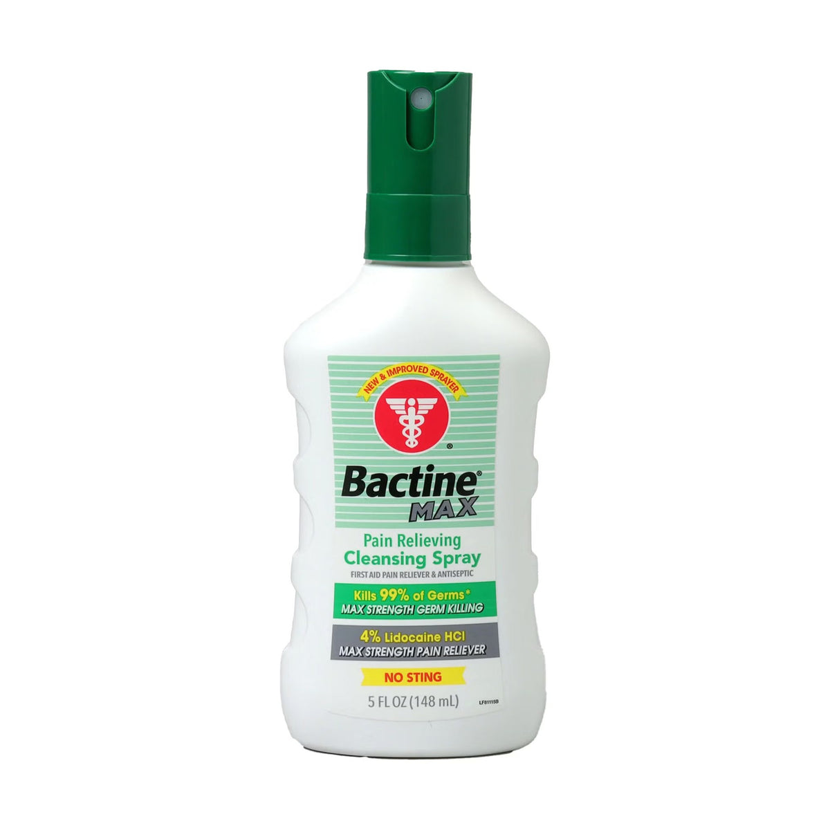 Bactine MAX Pain Relieving Cleansing Spray, Benzalkonium Chloride 0.13% / Lidocaine HCl 4%, 5 oz - 36519781115 - LL Medico