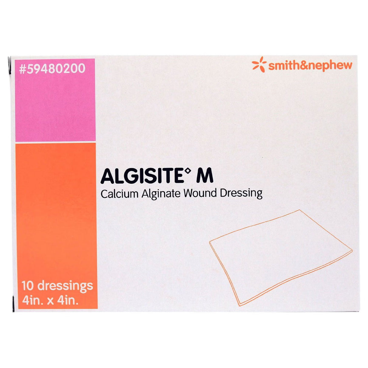 Smith & Nephew AlgiSite M Calcium Alginate Dressing, Square — 4" x 4"
