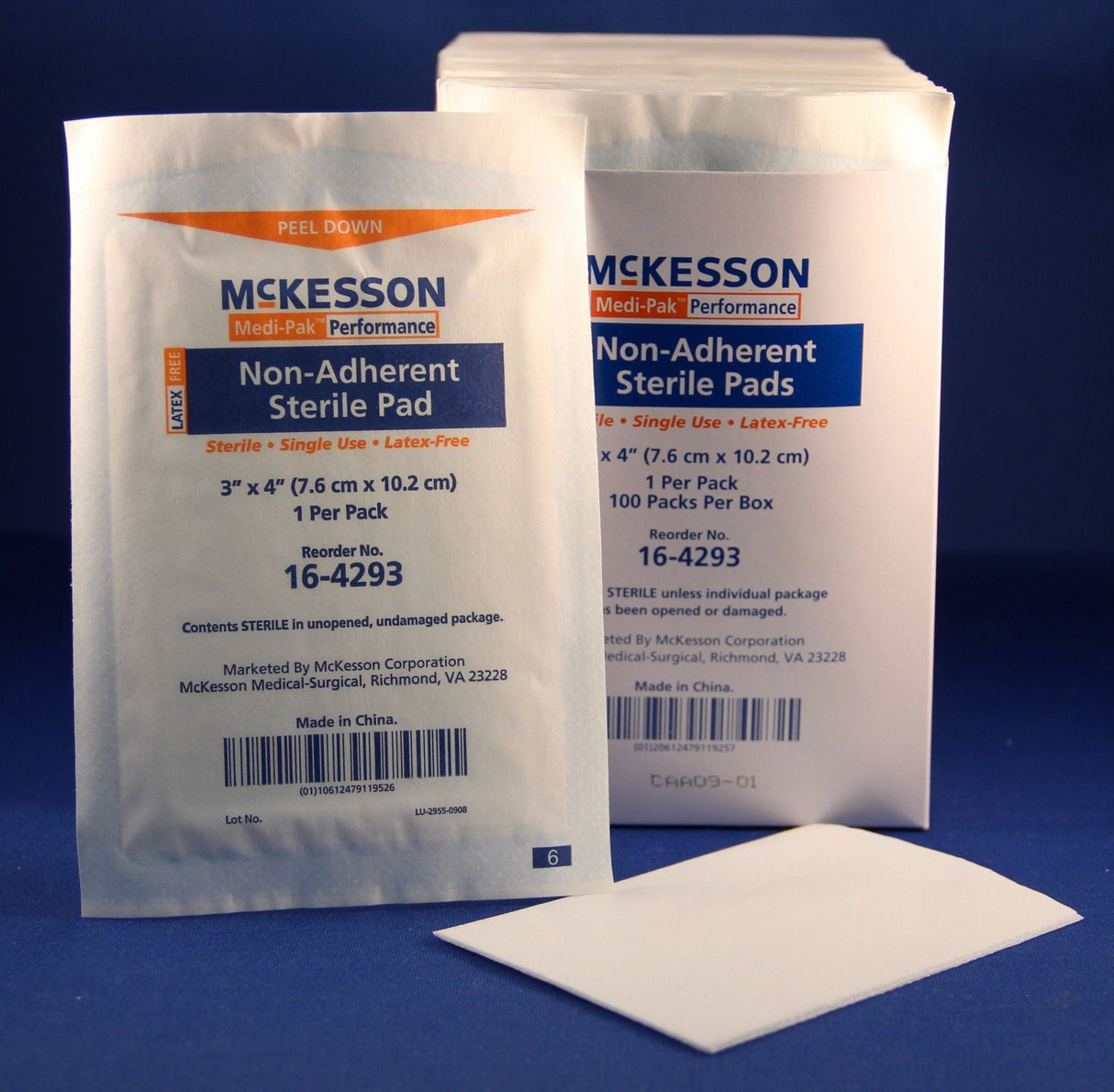 McKesson Non-Adherent Pads Sterile, 3 in x 4 in - 16-4293 - LL Medico