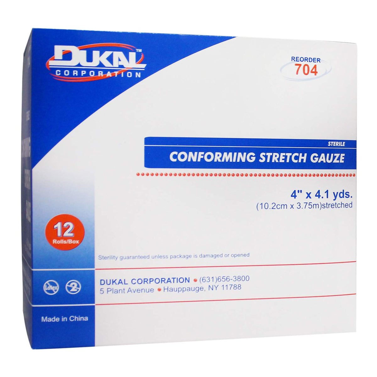 Dukal Conforming Stretch Gauze Bandage, Sterile, 4" x 4.1 Yard - 704 - LL Medico