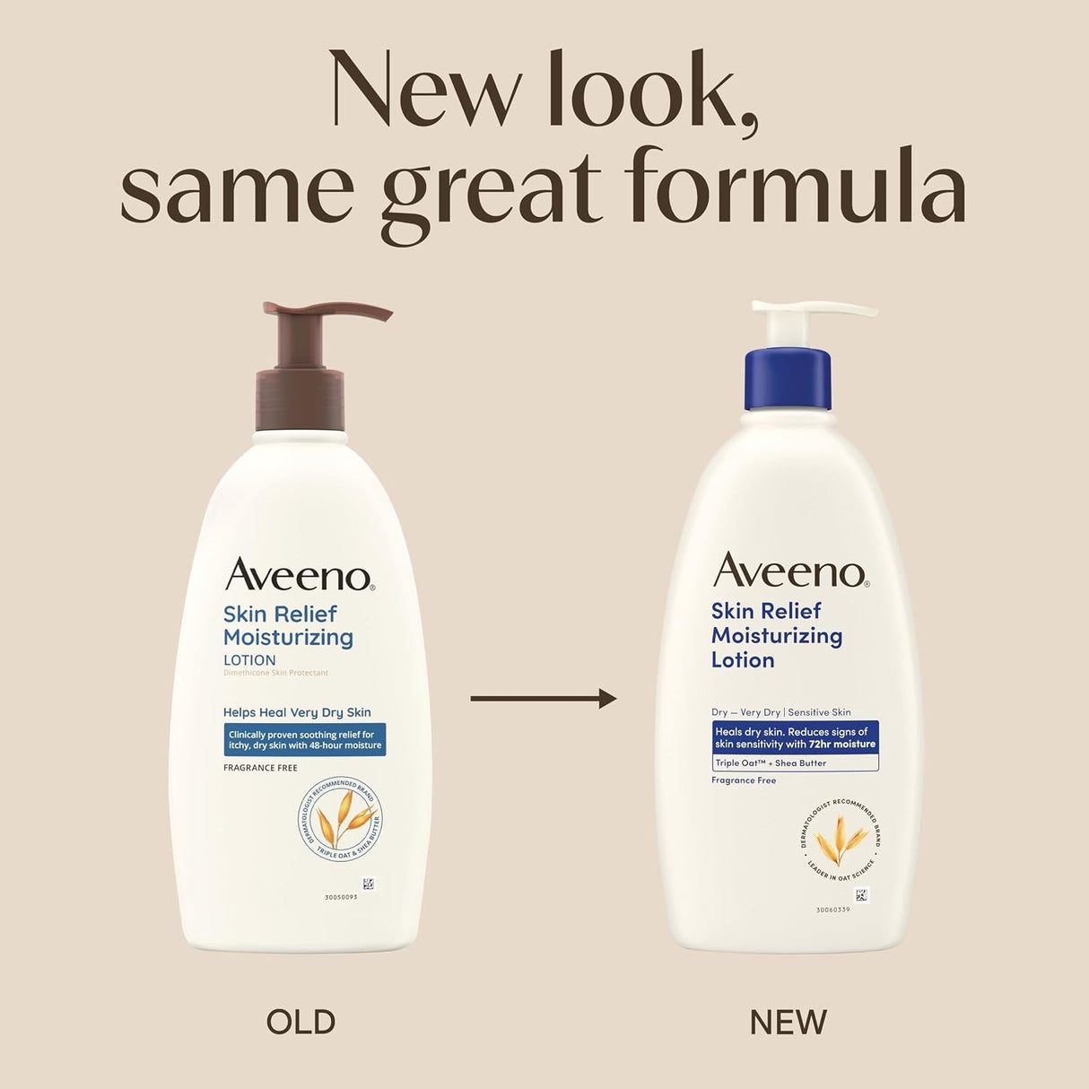 Aveeno Skin Relief Moisturizing Lotion, Fragrance Free, 12 fl oz Pump Bottle