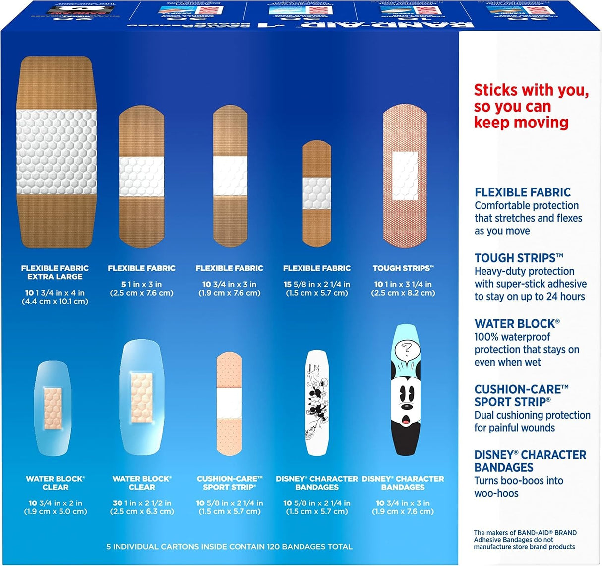 Band-Aid Adhesive Bandages Variety Pack, Assorted Sizes