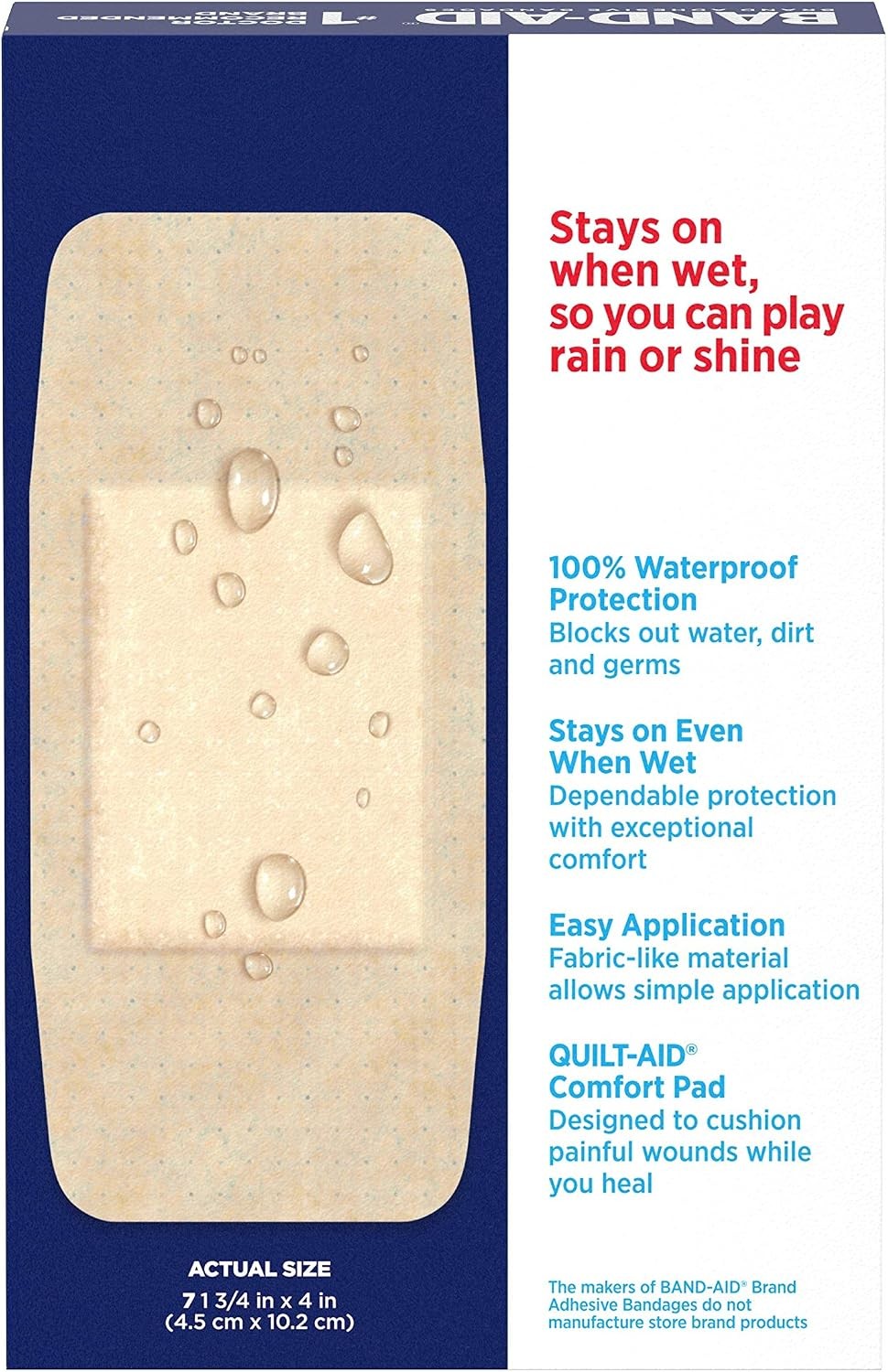 Band-Aid Water Block Flex Adhesive Bandages Extra Large, 1.75 x 4 Inch