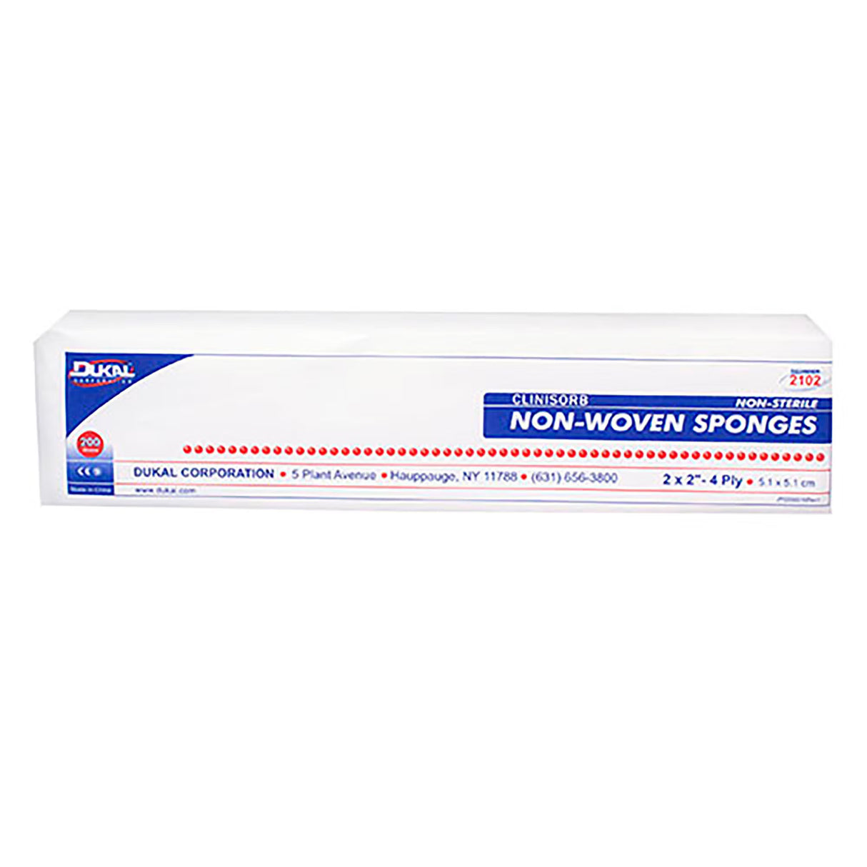 Dukal Clinisorb Non-Woven Sponges, Non-Sterile, 2" x 2", 4-Ply - 2102 - LL Medico