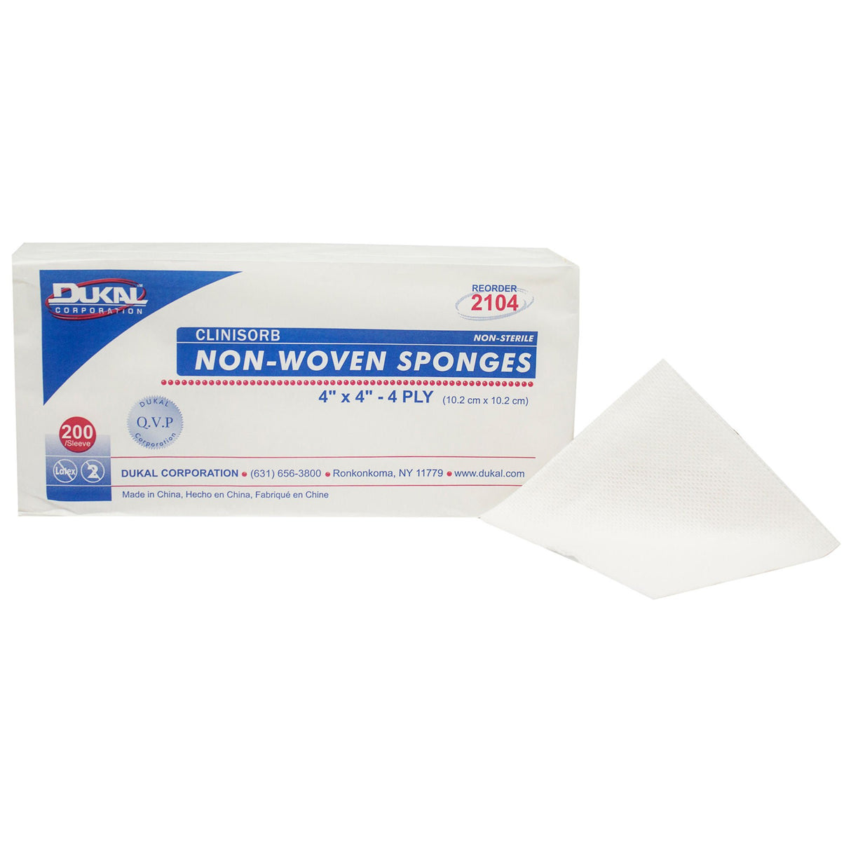 Clinisorb Sterile Nonwoven Sponge, 4 x 4 Inch, 4-Ply