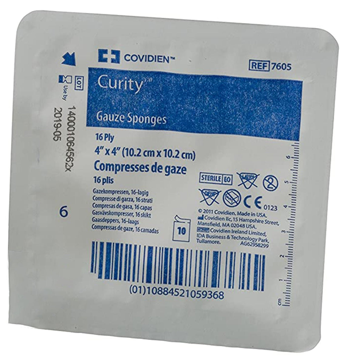 Curity Gauze Sponge, Sterile, 4 x 4", 16-Ply, USP Type VII Gauze, White - LL Medico
